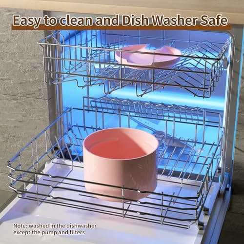 Jzla pro Ceramic Cat Water Fountain,2.3lL/78oz Cat Water Fountain Cordless, Automatic pet Water Fountain with Ultra-Quiet Pump and 4 Filter for Cats, Dogs, Multiple Pets 6