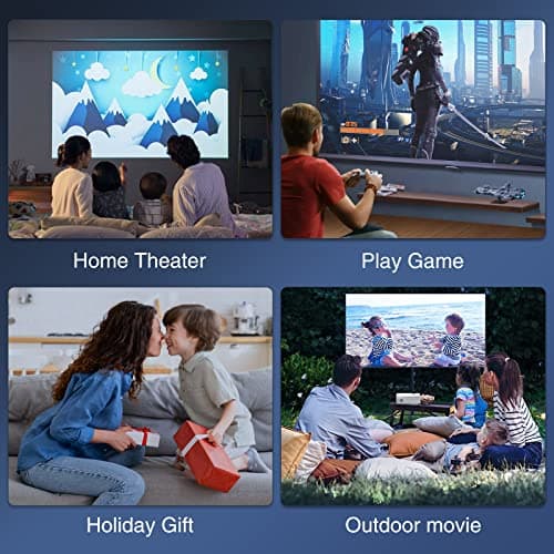 Native 1080P Projector with 5G WiFi Bluetooth, 4K Supported Home Projector, Portable Outdoor Projector with Max 300" Display, Movie Projector Compatible with TV Stick, HDMI, Phone 8