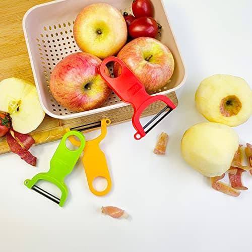 Original Vegetable Peeler Carbon Steel Blade 3-Pack Red/Green/Yellow 7
