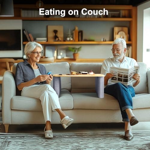 TV Trays for Eating on Couch with Tablet and Phone Slot, Couch Desk with Arm Rest, Lap Desk for Adults, Lap Laptop Table for Bed, Working, Reading and Writing 6