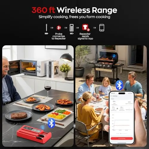 Meat Thermometer Digital, Instant Read Meat Thermometer for Grill and Cooking, Waterproof Food Thermometer for Kitchen and Outside, BBQ, Turkey, Candy, Liquids, Beef 5