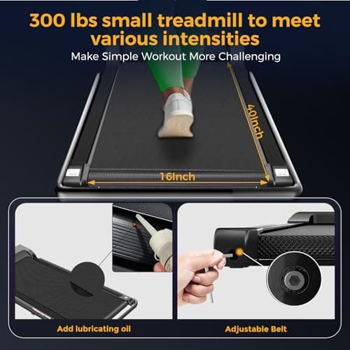 Walking Pad Treadmills, 2.5HP Treadmills with Handle, 3 in 1 Under Desk Portable Treadmill, Walking pad with 300 LBS Capacity, Electric Compact Treadmill for Home, Remote Control 6