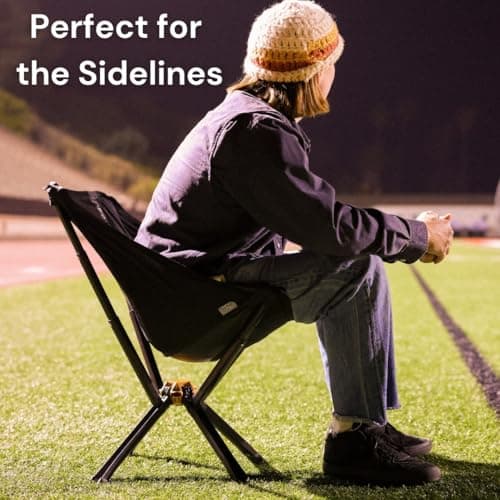 CLIQ Portable Chair Version ClassiQ 1.0 - Collapses to Size of Water Bottle - Lightweight Folding Chair for Camping - Outdoor Chair Supports 350 Lbs - Camp Chair Outdoor Adventures - Black 7