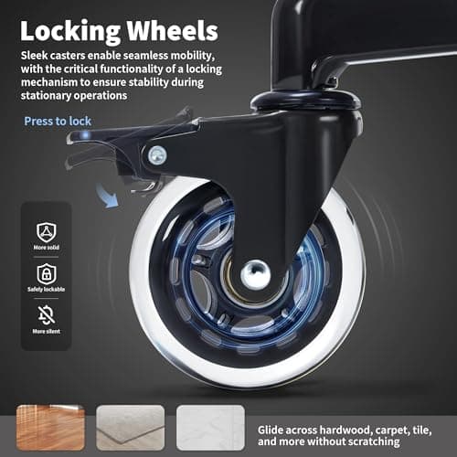 High Back Office Chair 400lbs-Adjustable Built-in Lumbar Support, Flip Arms, Locking Wheels-Fabric Ergonomic Computer Desk Chair with Heavy Duty Base, Thick Padded Large Work Chairs 7