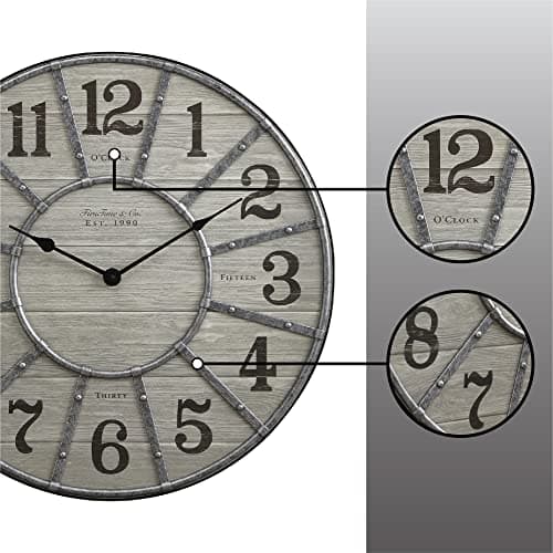 FirsTime & Co. 27" Cooper Wall Clock, Gray/Galvanized 6