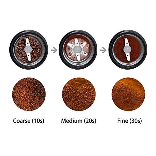 DR MILLS DM-7441 Coffee Grinder Electric, Coffee Bean and Dried Spice Grinder, One Touch Operation, Blade and Cup Made with SUS304 Stainless Steel (Black) 7