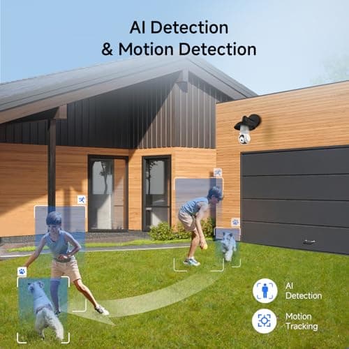 TKENPRO 2K Light Bulb Security Camera Outdoor, 5G&2.4G WiFi Wireless Cameras for Home Security with Adjustable LED Lights, IPX6 Waterproof, 360° Motion Tracking and AI Human Detection -1 Pack 6