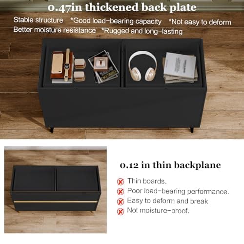 Chrangmay Black 6 Drawer Dresser for Bedroom, Large Double Dresser with Wide Drawers, Modern Chest of Drawers,Storage Organizer Dresser,Nursery Dresser,for Living Room, Hallway, Bedroom, Kids Bedroom 6