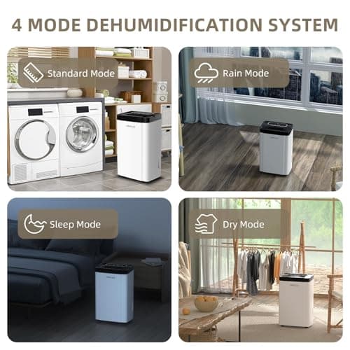 AIRPLUS 4500 Sq.Ft 70 Pint Dehumidifier for Basements,0.8gallon Water Tank,Smart Dehumidifiers for Home,Dehumidifier with Drain Hose for garage,basement,bathroom 6