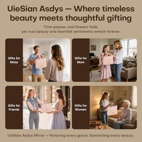 UieSian Asdys Lighted Makeup Mirror 10X Magnification, Dimmable Touch Control Vanity Mirror, Portable Travel Desk Mirror with Stand, Birthday Valentine's for Women Girlfriend Wife Mom Daughter 6
