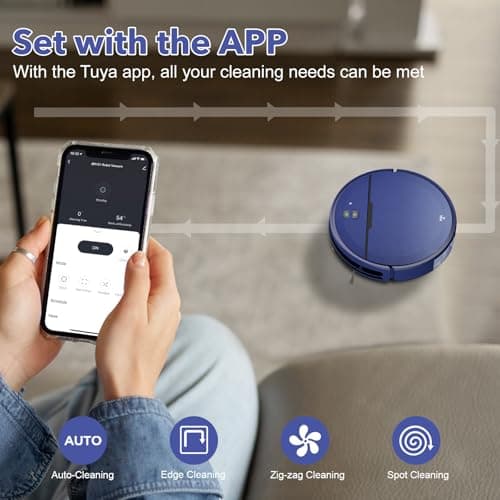Robot Vacuum and Mop Combo, 2 in 1 Robot Vacuum Cleaner with WiFi/App, Smart Robotic Vacuums with Strong Suction, Schedule, Self-Charging, Slim, Quiet, Ideal for Hard Floor, Pet Hair, Low Pile Carpet 5