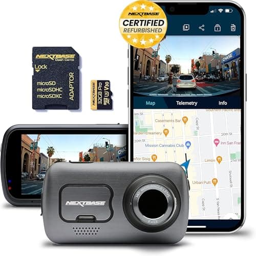 Nextbase 622GW Dash Cam and 32GB Micro SD Memory Card Bundle - True 4K 30fps UHD Automatic Recording in Car Camera - Wi-Fi GPS Bluetooth Alexa Enabled, Image Stabilization, Parking Mode (Renewed)