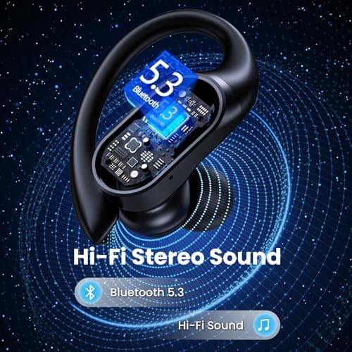 FOYCOY Wireless Earbuds Bluetooth Headphones 90Hrs Playtime Ear Buds IPX7 Waterproof Sports Earphones Wireless Charging Case Over-Ear Earhooks Headest 5