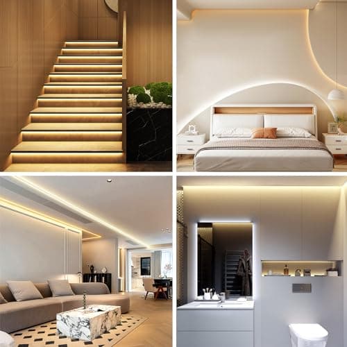 Wefomey White LED Strip Lights, 100ft Dimmable Bright 24V Led Tape Light with Remote and App Control, 2700K-6500K White 1440 LEDs Lights for Bedroom, Kitchen, Ceiling (1 Rolls of 100ft) 8