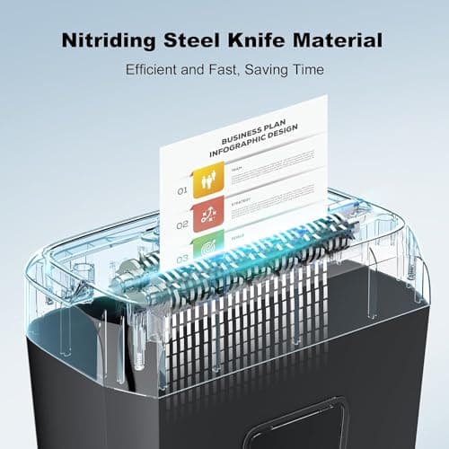 Bonsaii Paper Shredder for Home Use, 3.4 Gal Wastebasket, 6-Sheet Crosscut Paper and Credit Card Shredder for Home Office with Handle for Document,Mail,Staple,Clip (C237-B) 7