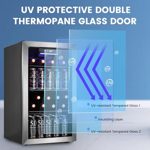 Electactic Mini Fridge 130 Can Beverage Refrigerator Cooler, 3.2 Cu.Ft Drink Fridge forSoda Wine Beer, Digital Temperature Control Cooler for Home, Dorm, Bar 5