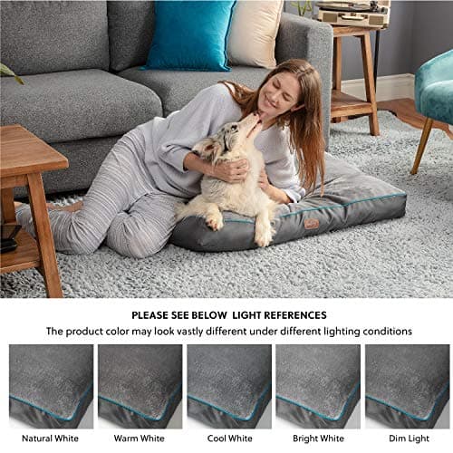 Bedsure Washable Dog Beds Large Sized Dog - 3 Inch Thicken Up to 80lbs Pet Mat Pillows with Removable Washable Cover, Grey 7