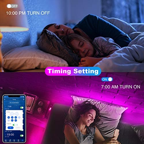dalattin Bluetooth Led Lights for Bedroom 100ft,Smart Led Strip Lights with App Control Remote Control, RGB LED Light Strips,Music Sync Color Changing Room Decoration Party, (2 Rolls of 50ft) 5