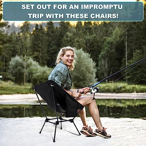 RCCQPP Camping Chairs - Lightweight, Compact, and Folding Chairs Foldable Backpacking Chair - Ultra Durable for Hiking, Beach, Lawn - Aluminum Alloy Frame 7