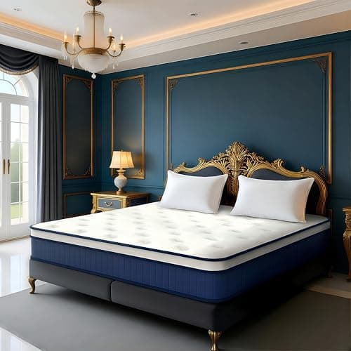 Digvaoe Queen Size Mattress 80 * 60 * 12 Inches Soft and Breathable Cotton Ergonomic Design Individually Pocketed Reinforced Springs All Around Quiet Sleep Comfort and Durable