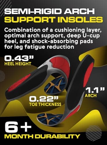 CRUVHEAL Work Orthotic Insoles - Anti Fatigue Medium Arch Support Shoe Insert Men Women - Plantar Fasciitis Flat Feet - Relieve Foot Pain - Work Boot Insoles Standing All Day (L, Blue) 5