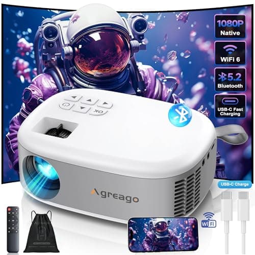 15000 Lumens Outdoor Movie Projector - Native 1080P HD Portable Projector with WiFi 6 and Bluetooth 5.2, 300" Screen