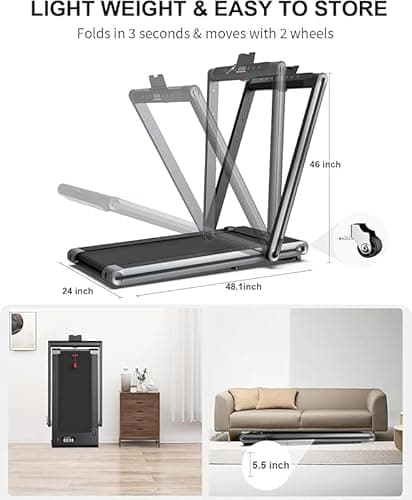 Walking Pad Treadmill - Treadmills for Home & Office - Portable Treadmill with Remote Control, LED Display, 265 LB Capacity, Space-Saving Compact Treadmill for Walking, Jogging, and Running 7