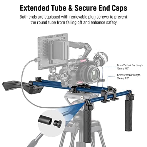 NEEWER Universal Shoulder Rig Kit, 16"/40cm Extended 15mm Rod Support System Camera Stabilizer for DSLR Camcorder for Filmmaking, Compatible with SmallRig Follow Focus/Lens Support/Matte Box, SR004 5
