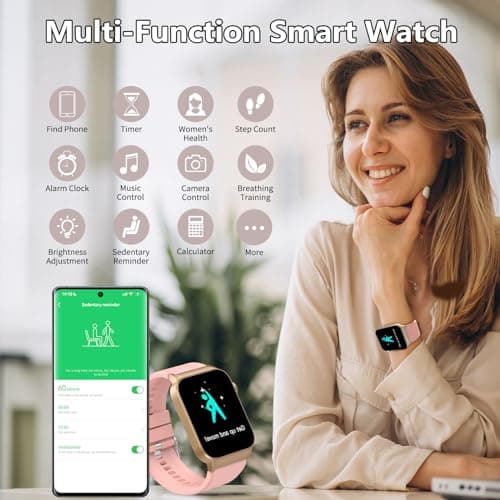 STECEi Smart Watch for Men Women Bluetooth Call, 1.85" HD Screen Smartwatch with Heart Rate/Sleep Monitor, 110+ Sport Modes Activity Trackers IP68 Waterproof, Fitness Watch for Android iOS, Rose Gold 6