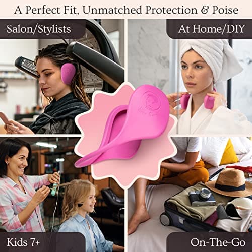 Miss Careful Reusable Silicone Ear Covers for Hair Styling - Pink - Heat Protection, Comfortable Fit, & Durable Ear Shields 5