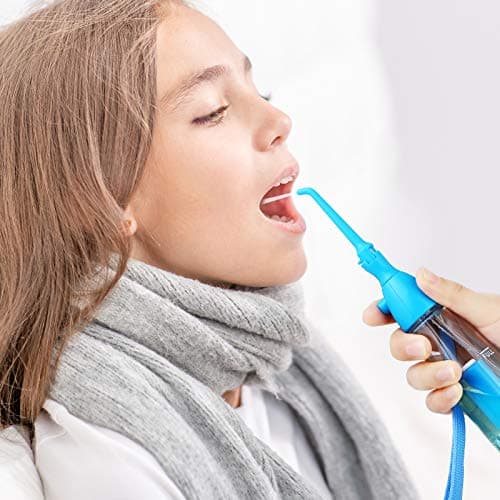 Water Dental Flosser for Teeth Oral Irrigator Water Teeth Cleaner Non Electric Portable Affordable Oral Irrigator Cordless Manual Air Pressure Simple Operation for Home and Travel 7
