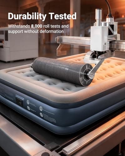 iDOO Queen Air Mattress with Built in Pump, 18 Raised Comfort Inflatable Blow up Mattress, Upgraded Four Chamber Portable Air Bed for Camping, Guests and Home, Colchon Inflable, 650 lbs Max 9