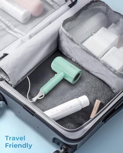 SHRATE Lightweight Ionic Hair Dryer with Diffuser - Powerful 1800W Blow Dryer for Fast Drying - Professional Low Noise Mini Hair Dryer for Travel, Gifts, Hair Styling 6