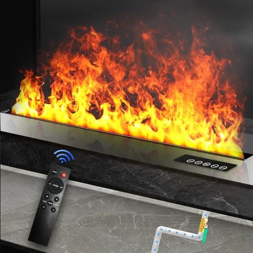 Sunlitup Water Vapor Fireplace, Realistic Flame Mist Fireplace, Remote Control, Electric Fireplace Humidifier for Home Decor 31.6"