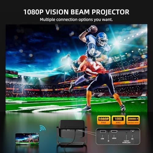 Mini-Projector with WiFi and Bluetooth: [1000 ANSI/360°Adjustable Stand/Electric Focus/Auto Keystone] Portable-Movie-Outdoor-Ceiling-Projector, ONOAYO Upgrade 1080P Proyector for Phone/Home Theater 5