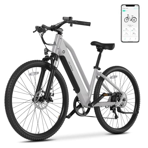Electric Bike for Adults,Electric Commuter Bike 23MPH,Smart App,26" Tire,Peak 500W Motor,Range 35 Miles,7-Speed,Electric BIcycle with 360Wh Removable Battery Hidden,Suspension Fork,LCD Display