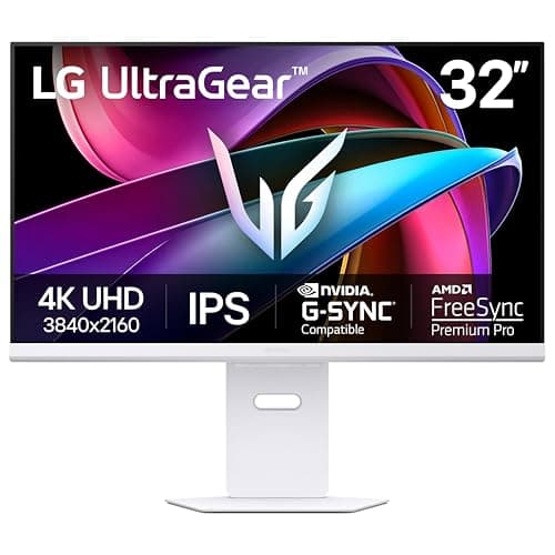 LG 32G810SA-W 32-inch Ultragear 4K UHD (3840 x 2160) IPS Gaming Monitor, 144Hz, 1ms, NVIDIA G-Sync Compatible, AMD FreeSync Premium, VESA DisplayHDR 400, HDMI, DisplayPort, USB Type-C, White
