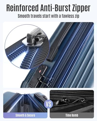 LIGHT FLIGHT Carry On Luggage 22x14x9 Airline Approved, Durable Hard Shell Carry On Suitcases with Wheels, Expandable Hardside Lightweight Travel Luggage with TSA Lock, Royal Blue 5