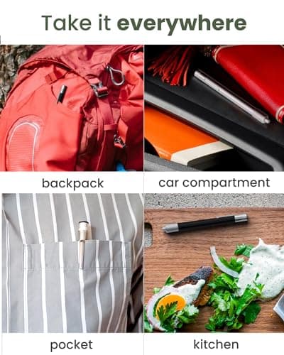 Wamery Serrated Knife Sharpener 2 Pack - Retractable Diamond Rod Pocket Sharpener for Serrated & Straight Blades - Multifunctional Sharpening Tool for Outdoor Kitchen Fishing Hunting (Silver & Black) 5