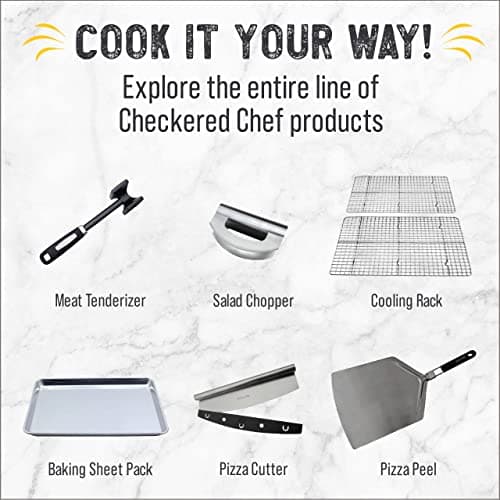 Checkered Chef Pizza Cutter Rocker Blade 14" - Sharp Stainless Steel Rocker Knife with Plastic Blade Sheath, Dishwasher Safe, Outdoor Pizza Oven Accessories 9