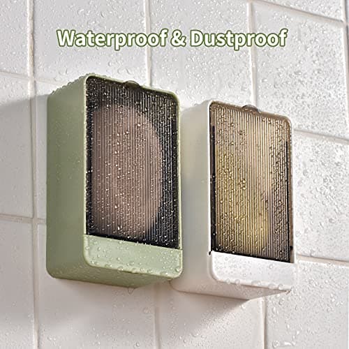 Soap Holder Dish Shower, 2 Pack Bar Soap Holder with Drainage, Self Draining Soap Holder, Wall Mounted Soap Box Tray Container for Bathroom, Bathtub Kitchen Sink, No Drilling, 4 Adhesive Include 7