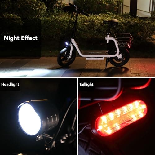 Caroma Electric Scooter with Seat, 800W Peak Motor, 25 Miles Range, 20Mph Top Speed, Foldable Electric Scooter for Adults, 14" BigTire E Bike for Commuting with Shock Absorbing 5