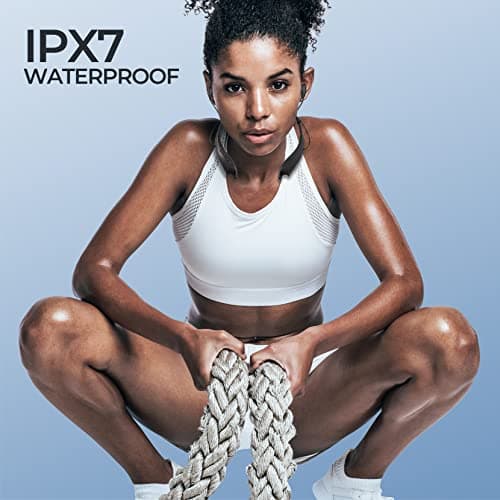 YOSDOM Neckband Bluetooth Headphones, Around The Neck Headphones 24H+ Playtime, Bluetooth Headsets with Call Vibration, Shark Jaw Design Wireless Earbuds+Noise Isolation/Built-in Mic/IPX7 Waterproof 7