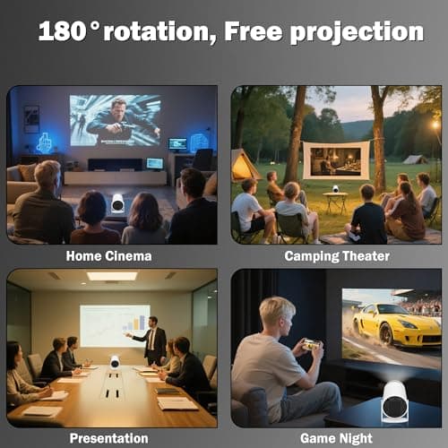 WellSonic Mini Projector 4K Support, Portable Movie Projector with WiFi6 and Bluetooth5, Automatic Keystone Correction, Android 13, Home Smart Projector for Phone, PC, HDMI USB, Laptop 8