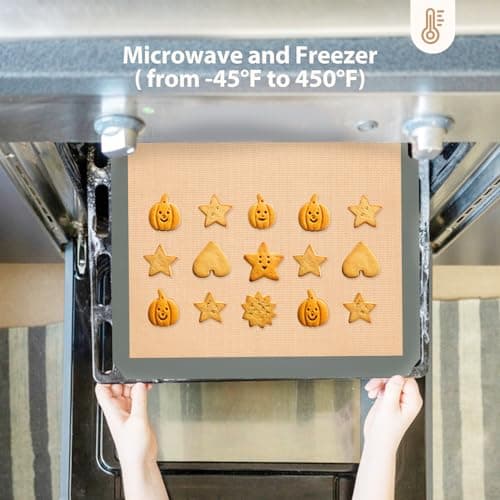 Silicone Baking Mat, Reusable Silicone Oven Baking Sheet, Heat Resistant Nonstick Food Safe Baking Mat for Cookie, Bread, Pastry (Pack of 3) (Gray) 5