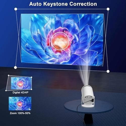 Smart 4K Projector WiFi Bluetooth - Salange Mini Projecteur, Short Throw Projector 1080P HD, Auto Keystone Correction, Android 11.0, Outdoor Movie Projector Portable [2024 HY300PRO] 5