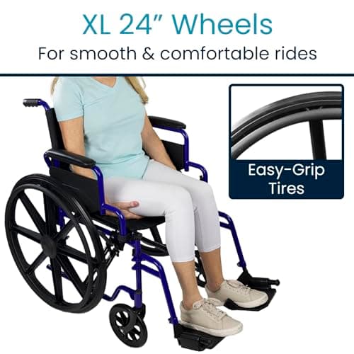 Vive Bariatric Wheelchair for Adults (Supports 400 lbs) - Foldable, Heavy Duty, Manual & Transport Wheel Chair - Portable Senior Drive Travel Scooter for Transfers - Wide 20" Seat 8