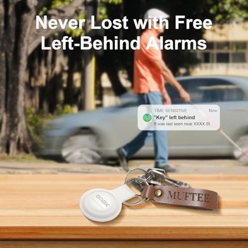 Key Finder, Bluetooth Tracker Locator Pairs with Apple Find My (iOS only), Item Locator Smart Tracker Tag for Keys/Luggage/Wallet, etc. (WHITE-1PCS) 7