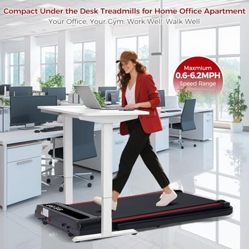 Treadmill with Handles for Home Small, 3.0HP Electric Compact Walking Pad Treadmills with Handle Bar, 0.6-6.2MPH Portable Under Desk Treadmill Home for Small Space, 320LBS 8