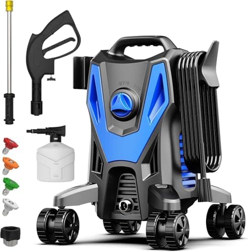 QIOMALA Pressure Washer -4800PSI Power Washer with 4 Quick Connect Nozzles, High Pressure Cleaning Machine with Foam Cannon for Car/Garage/Patio Home Cleaning